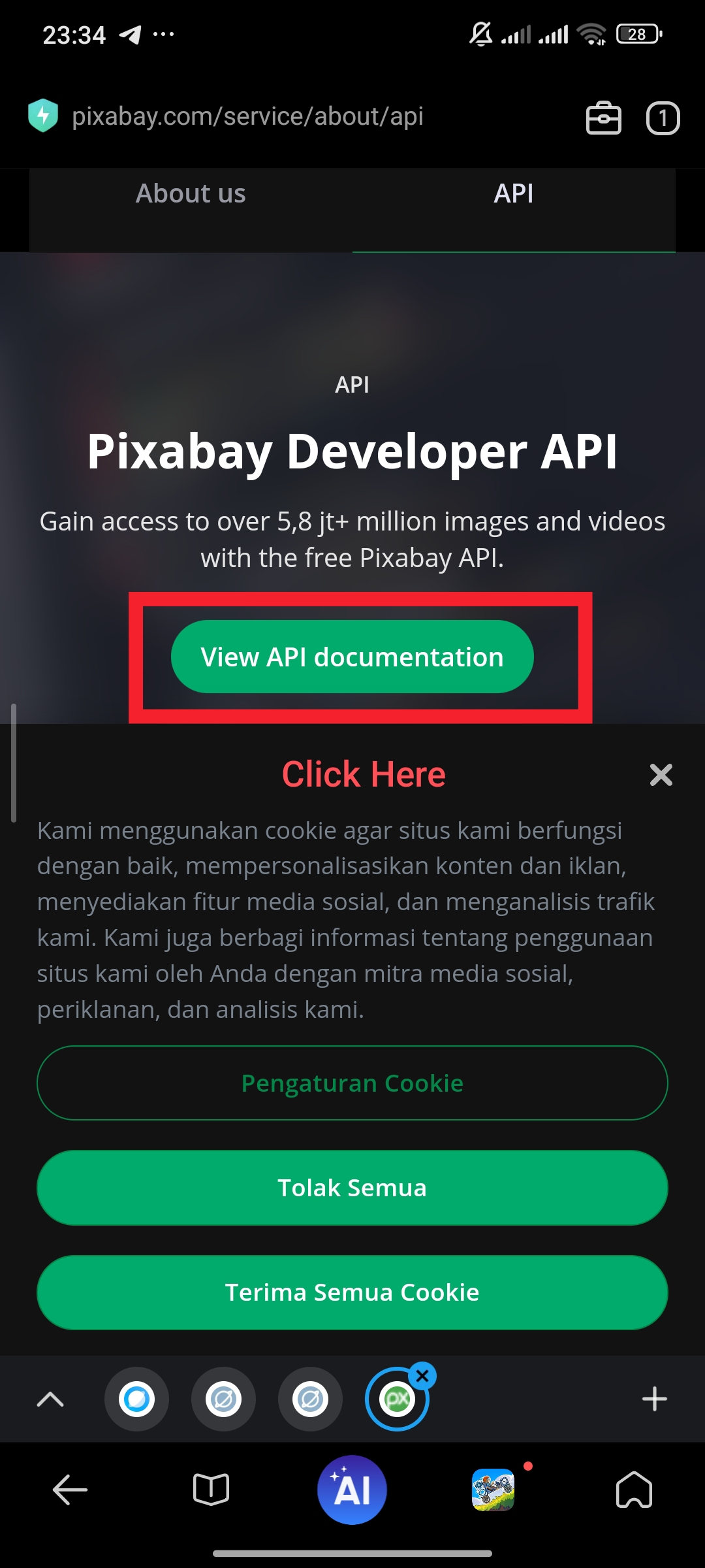 Pixabay Step 1